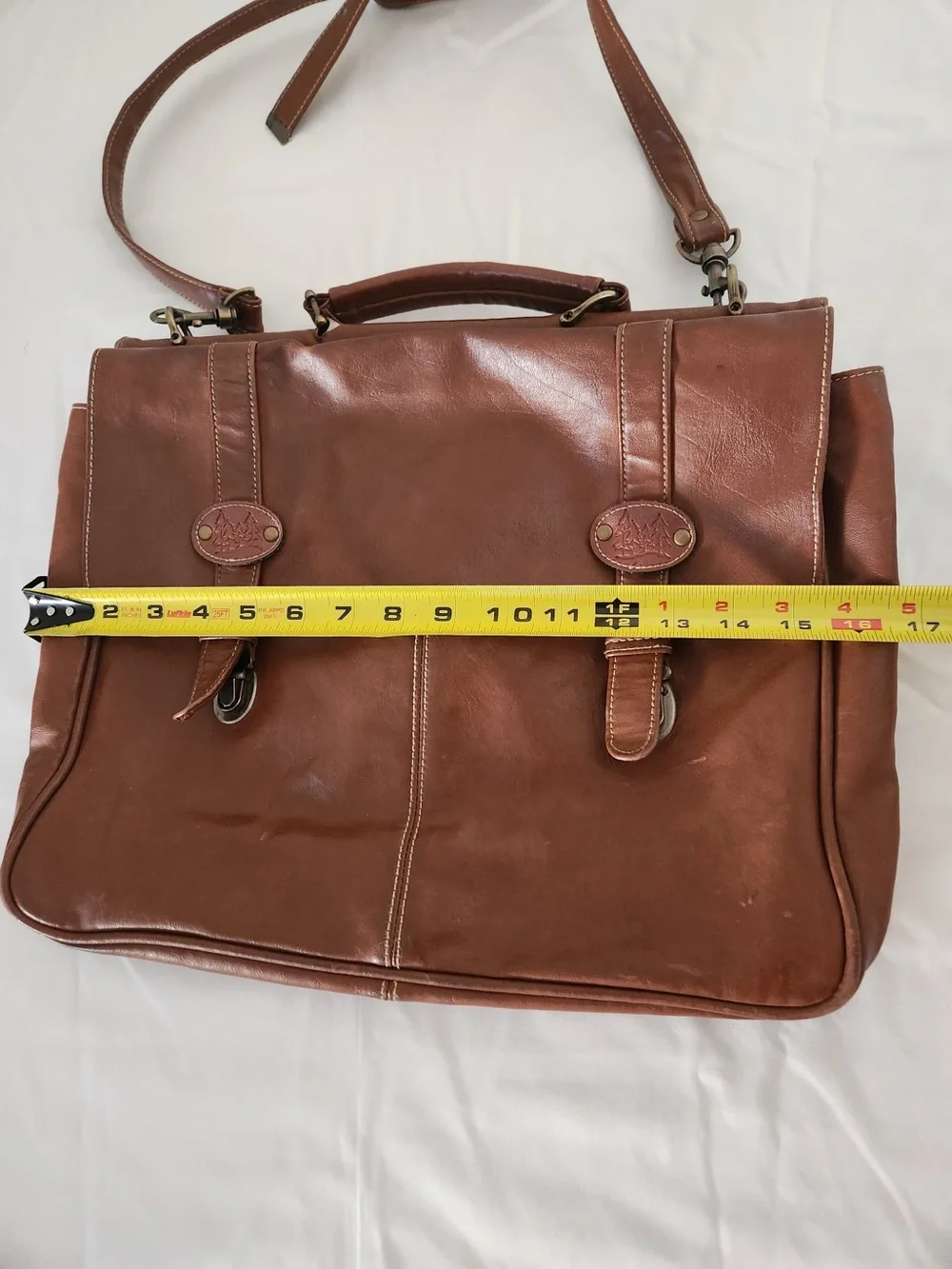 vintage Riverstone brown leather briefcase